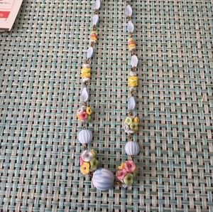 Necklace Vintage glass beads 16 in